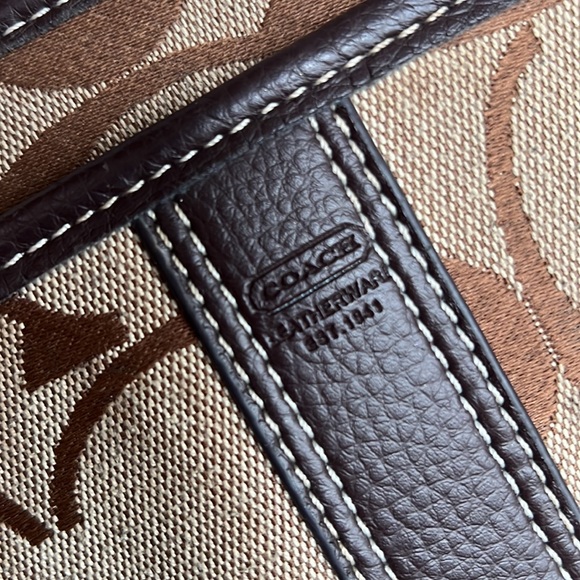 Brown Coach Canvas Crossbody Purse - Picture 5 of 8